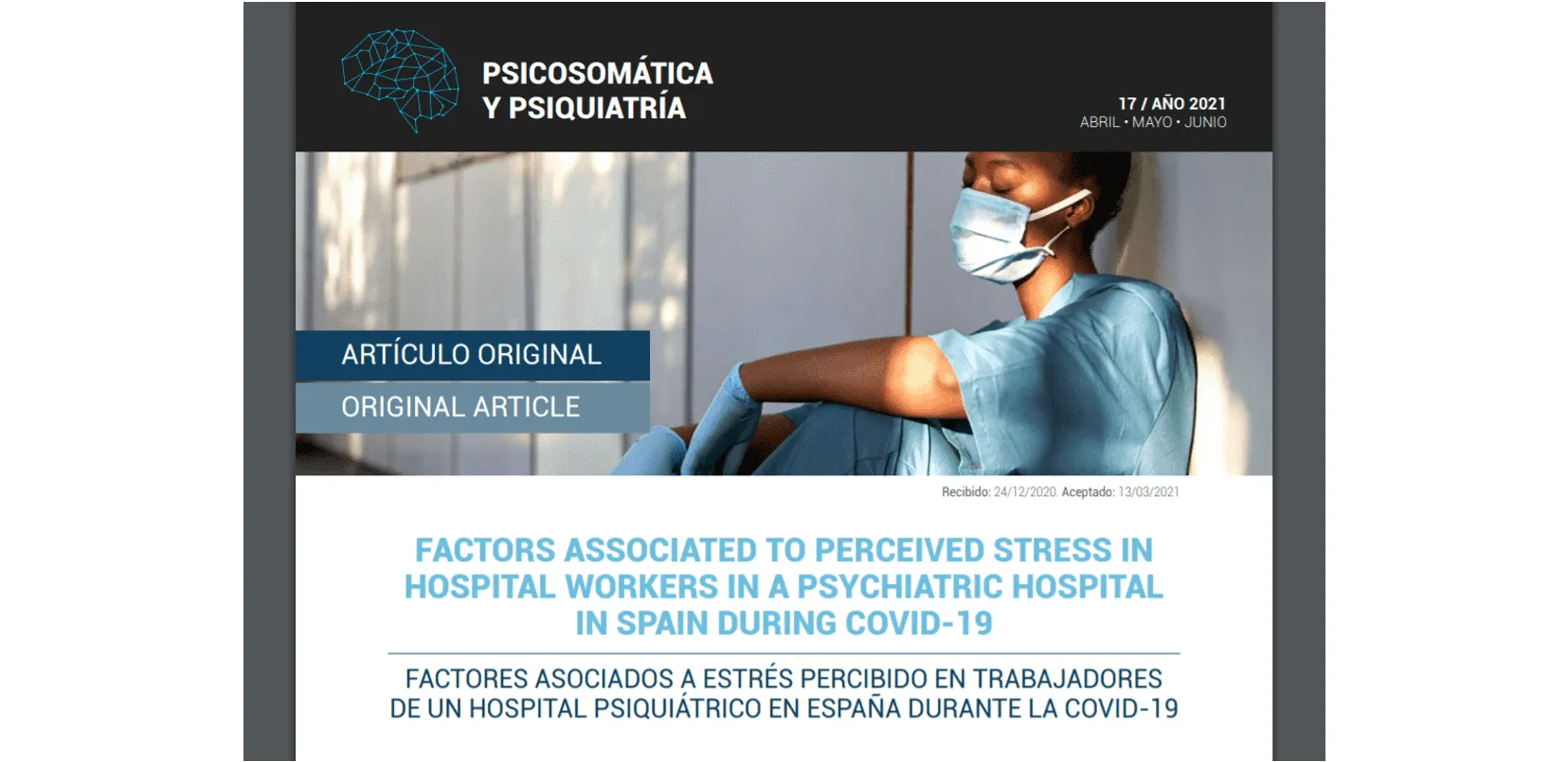 estudio sobre el estrés en profesionales sanitarios